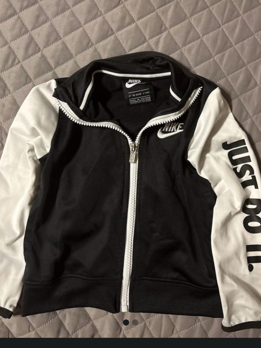 Nike Black & White Full-Zip Varsity Jacket